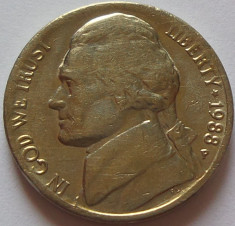 Moneda 5 CENTI - SUA, anul 1988 P *cod 179 foto