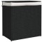 Cos de rufe cu 2 sectiuni, negru, 53x35x57 cm, poliratan