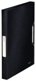 Mapa plastic A4 cu elastic negru satin 250 coli Leitz Style