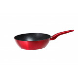 Tigaie wok Grunberg, 28 cm, aluminiu turnat, interior marmorat, baza pentru plita cu inductie