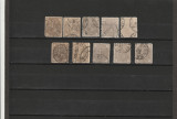 RO - 1890/91 LP 47 h - CIFRA IN PATRU COLTURI LOT 10 TIMBRE STAMPILATE 15 BANI