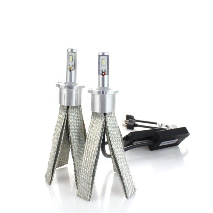 Set 2 LED-uri Auto Techstar&reg; 8C, D2S , 30w, 3000 Lumeni, 6500K, AUTO, 12-24 Volti, COB, Radiator Aluminiu si Cupru
