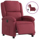Cumpara ieftin Fotoliu rabatabil electric, rosu vin, material textil