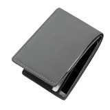 Mini Portofel compact pentru Barbati, ultra-subtire, casual, piele PU, Gri