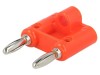 Punte stacabilă banană 4mm roșie 15A x2