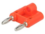 Punte stacabilă banană 4mm roșie 15A x2