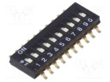 Comutator DIP-SWITCH 10 sec&Aring;&pound;iuni ON-OFF 0,025A/24VDC OMRON