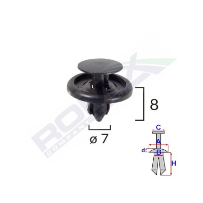 Clips Fixare Pentru Toyota/Citroen/Lexus 7X8mm - Negru Set 10 Buc 134220 B22090-RMX foto