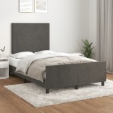 vidaXL Cadru de pat fără saltea Gri &icirc;nchis 120x190 cm catifea