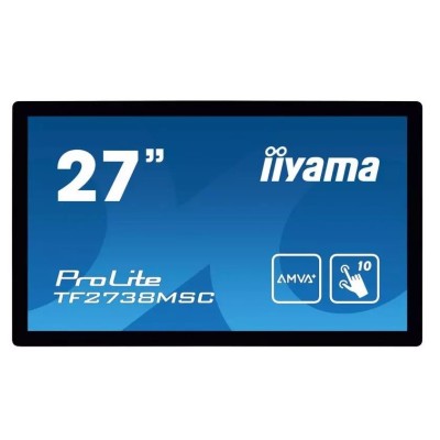 Monitor touchscreen iiyama ProLite TF2738MSC, 27&amp;quot;, LED, FHD, 5 ms, boxe, USB, DVI, DisplayPort, HDMI, negru foto
