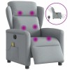 VidaXL Fotoliu electric de masaj rabatabil, gri deschis, microfibră 3303124