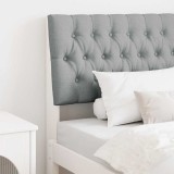 vidaXL Tăblie tapițată Gri deschis 90 cm Lemn de pin masiv 879363