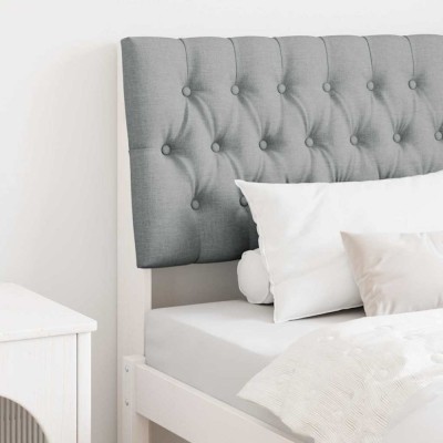vidaXL Tăblie tapițată Gri deschis 90 cm Lemn de pin masiv 879363 foto