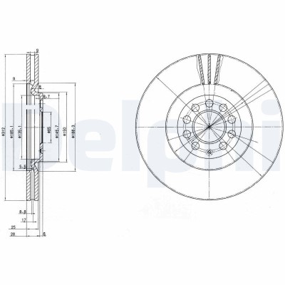 DELPHI BG3528 Disc frana foto
