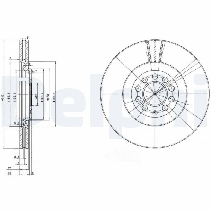 DELPHI BG3528 Disc frana