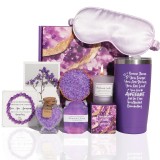 Set cadou, pentru femei, You are Beautiful, 9 piese, mov, elegant, practic, transforma orice zi obisnuita intr-un moment de liniste si incantare