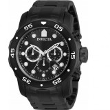 Ceas Barbatesc Invicta Pro Diver 0076 Cronograf Negru, Bratara Otel Inoxidabil, Quartz, 48mm, Rezistent Apa 20ATM
