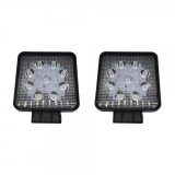 Set 2 x Proiectoare auto patrate, 54W/set, 9LED, 3.5 cm, 10/30V, Universal