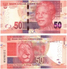 Bancnota Africa de Sud 50 Rand (2014) - P140b UNC ( vezi descriere )