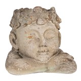 Cumpara ieftin Ghiveci flori ceramica gri maro 20x20x19 cm