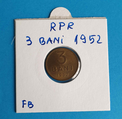 Moneda Republica Populara Romana - 3 Bani 1952 - piesa in stare foarte buna foto