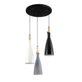 Cumpara ieftin Lustra cu trei lumini Eracile I metal negru alb gri 70x70x138 cm
