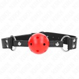 Kink Collar &amp; Gag-Gag Minge Respirabil 4 cm cu Curea din Piele