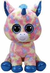 Jucarie de plus TY Boos 42 cm - Unicorn Albastru foto