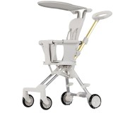 C&Auml;rucior compact reversibil airlite, pliabil cu parasolar, cadru aluminiu, 4 ro&Egrave;i, alb, 1-3 ani, 52 x 42 x 90 cm