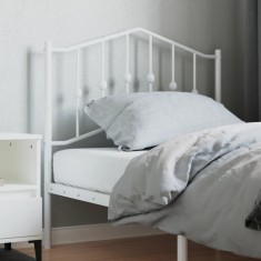 vidaXL Tăblie de pat metalică, alb, 90 cm