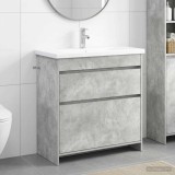 Cumpara ieftin Set de mobilier pentru baie Gri Beton 81 x 40 x 84,5 cm