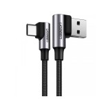 Cablu Date si Incarcare USB-A - USB-C UGREEN US255 Angled 60W 1m Gri
