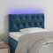 vidaXL Tăblie de pat cu LED, albastru &icirc;nchis, 80x7x78/88 cm, catifea 3121982