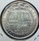 (A383) MONEDA DIN ARGINT SAN MARINO - 500 LIRE 1977, ELIXIRUL MORTII IN CER, Europa