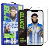 Folie de protectie Ecran Blueo Anti-Reflective HD pentru Apple iPhone 16e / 14 / 13 Pro / 13, Sticla Securizata, Full Glue, Neagra