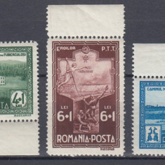 ROMANIA 1932 LP 100 SANATORII P.T.T. SERIE MNH