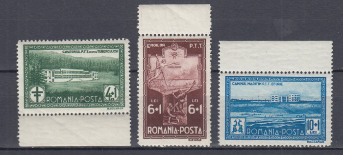 ROMANIA 1932 LP 100 SANATORII P.T.T. SERIE MNH