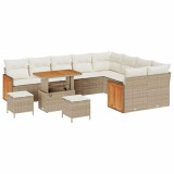 Cumpara ieftin Set de canapele pentru grădină cu pernă 12 pcs bej și crem