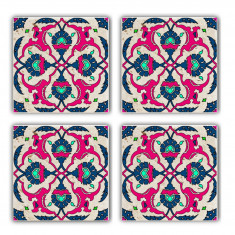 Set suporturi de pahare, Taylor, 366TYR1111, Piatra, 10 x 10 x 1 cm, 4 piese, Multicolor