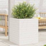 VidaXL Jardinieră de grădină, alb, 40x40x46 cm, lemn masiv de pin 3282400