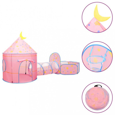 Cort de joacă pentru copii, roz, 301x120x128 cm foto