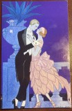 ART DECO FELICITARE,,YES! 1921&quot;dupa litho color de Georges BARBIER(1882-1932)