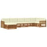 vidaXL Set de canapele de exterior cu pernă 7 pcs Natural și Crem 3383628