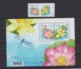 CANADA 2018 FLORI LOTUS serie 2 timbre autoadezive+ Bloc Mi.3610-11+ Mi.Bl274, Nestampilat