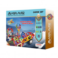 Joc de constructie magnetic Magplayer, 72 piese, ajuta copilul sa invete forme geometrice