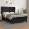 vidaXL Pat box spring cu saltea, negru, 140x190 cm, piele ecologică 3129027