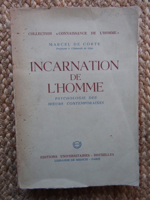 Incarnation de L&#039;homme - Marcel de Corte
