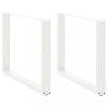 VidaXL Picioare de masă &icirc;n formă de U, 2 buc., alb, 100 x (72-73) cm, oțel