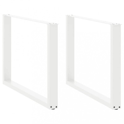 vidaXL Picioare de masă &amp;icirc;n formă de U, 2 buc., alb, 100 x (72-73) cm, oțel foto
