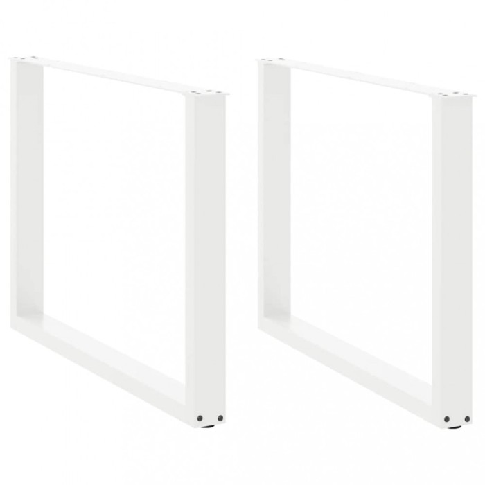vidaXL Picioare de masă &icirc;n formă de U, 2 buc., alb, 100 x (72-73) cm, oțel